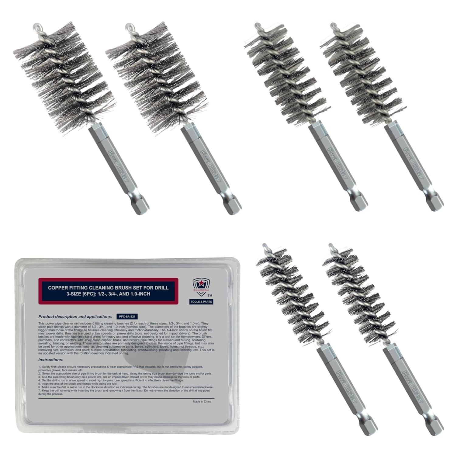 Juego de Cepillos de Limpieza Kwalitistar 6 Piezas para Tubos