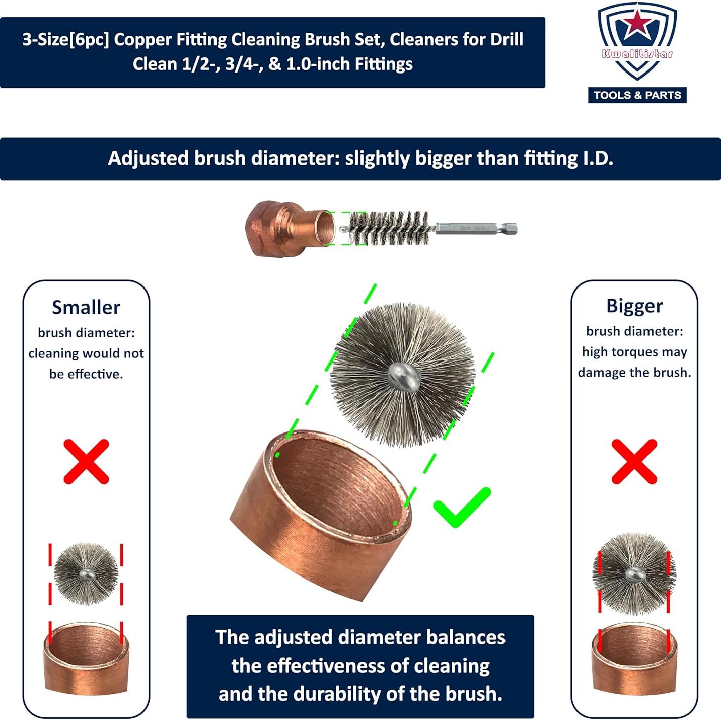 Juego de Cepillos de Limpieza Kwalitistar 6 Piezas para Tubos