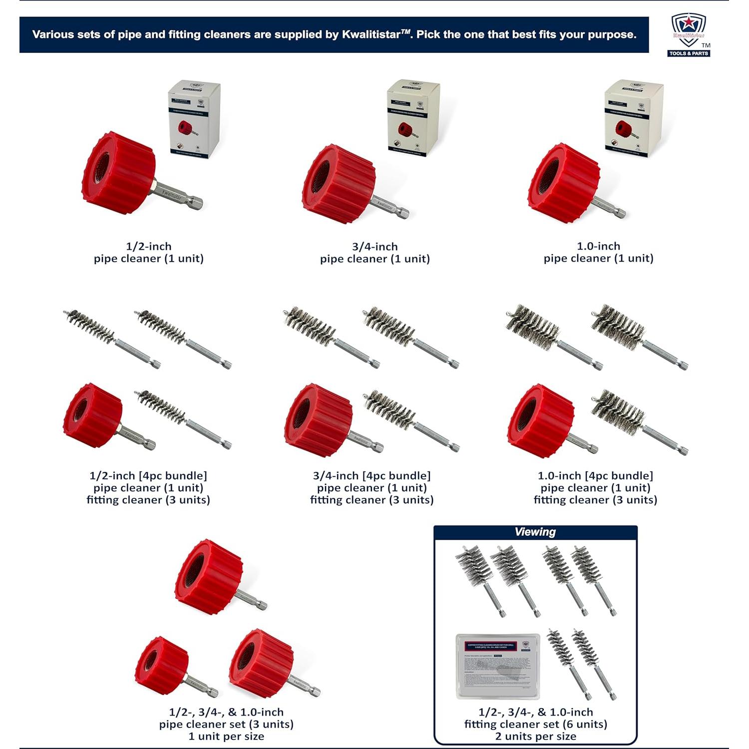 Juego de Cepillos de Limpieza Kwalitistar 6 Piezas para Tubos