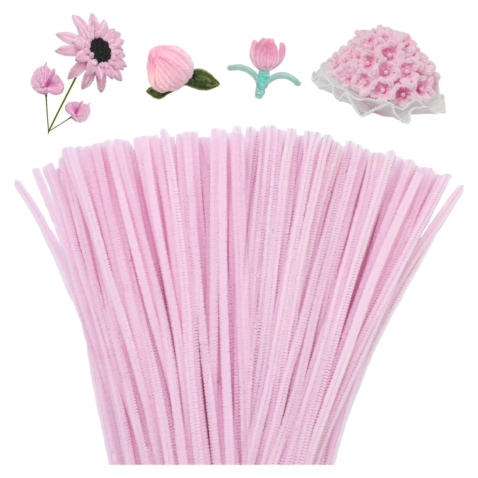 Limpiapipas Chenille Mnuizu 200 Piezas Rosa Claro Manualidades