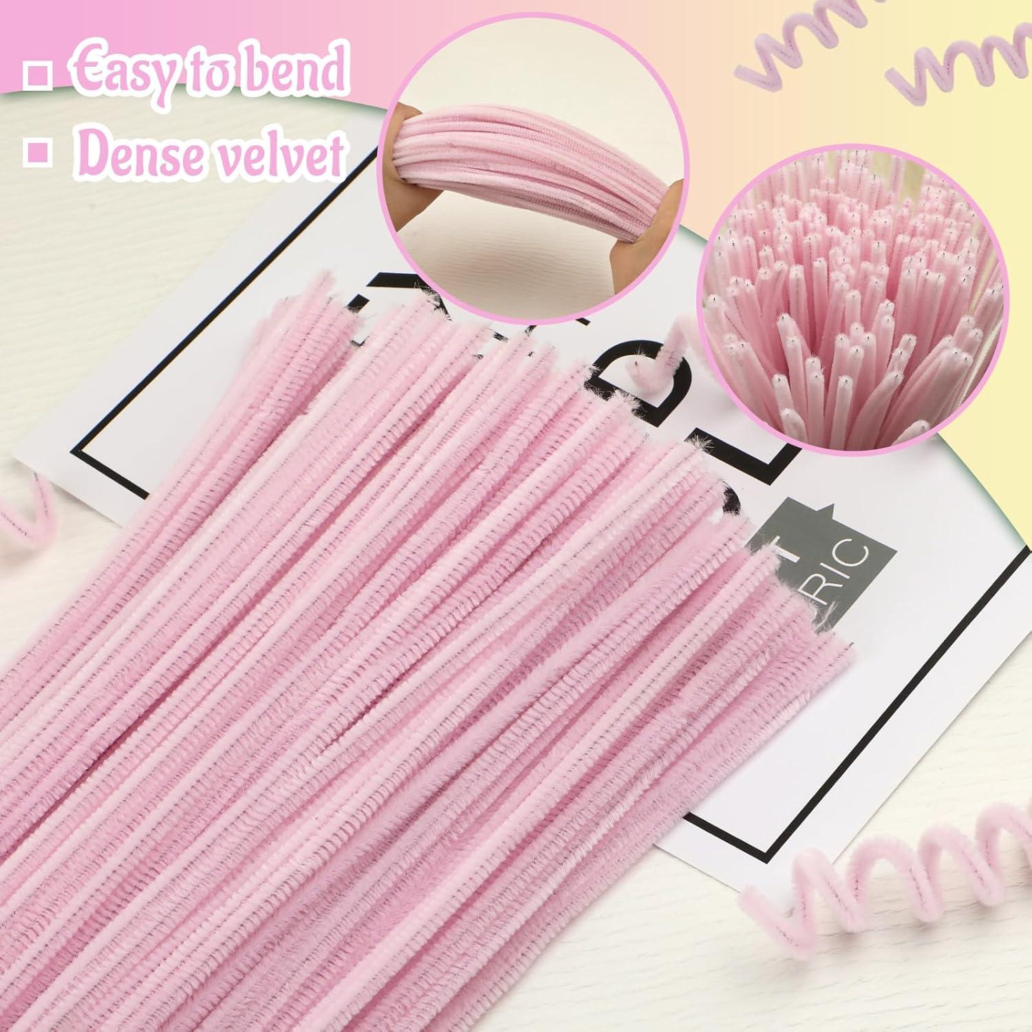 Limpiapipas Chenille Mnuizu 200 Piezas Rosa Claro Manualidades