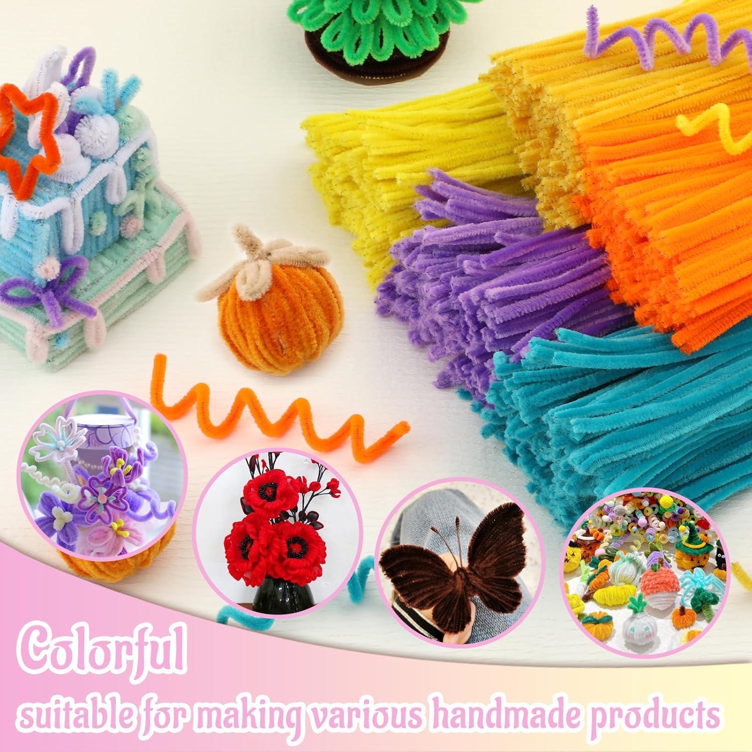 Limpiapipas Chenille Mnuizu 200 Piezas Rosa Claro Manualidades