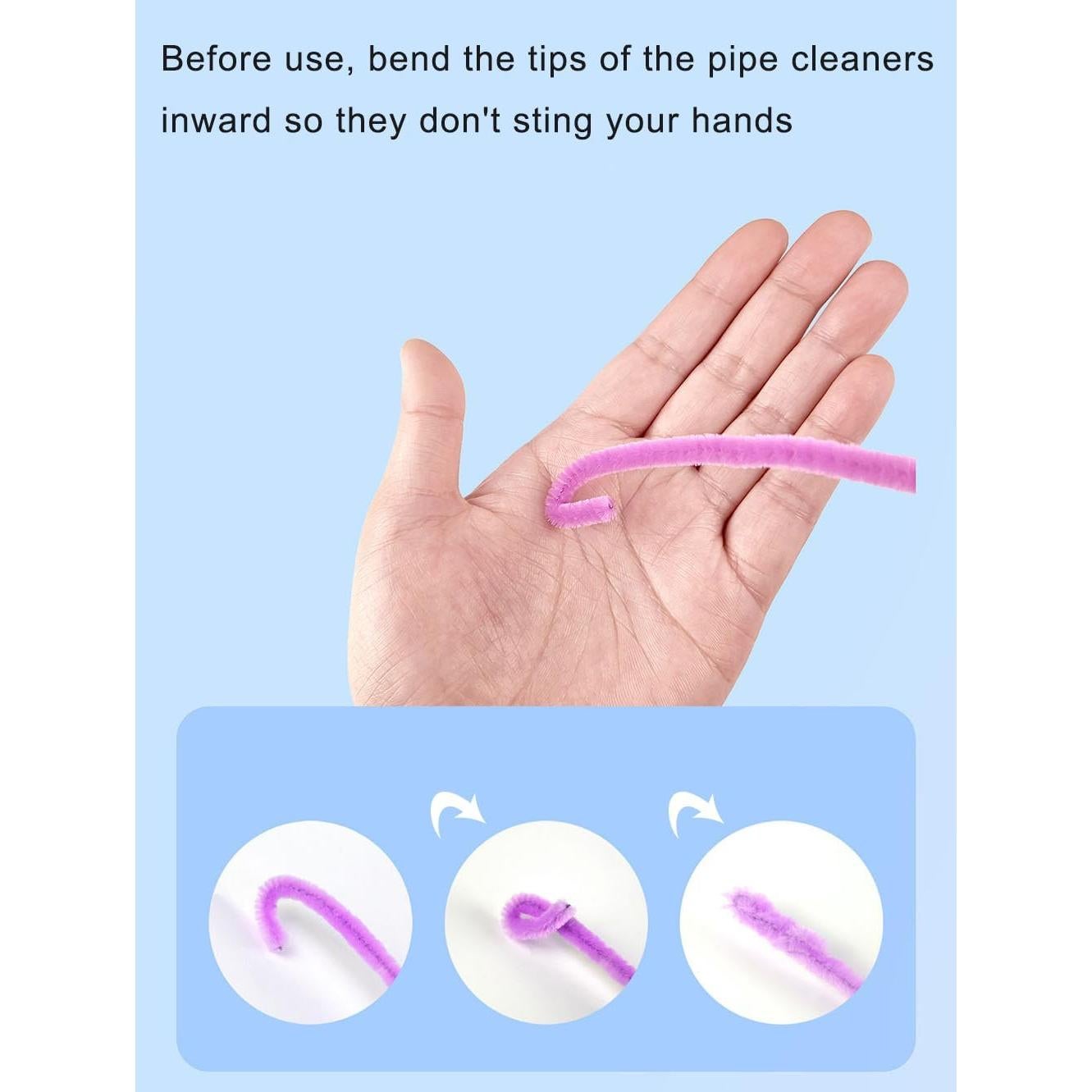 Limpiapipas Chenille Morado Taro y Claro 100 Piezas 30 cm