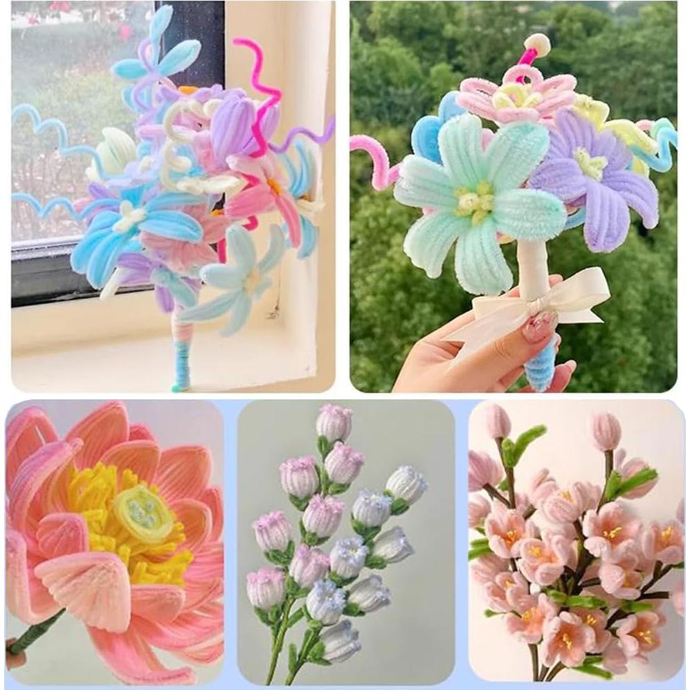 Limpiapipas Chenille Morado Taro y Claro 100 Piezas 30 cm