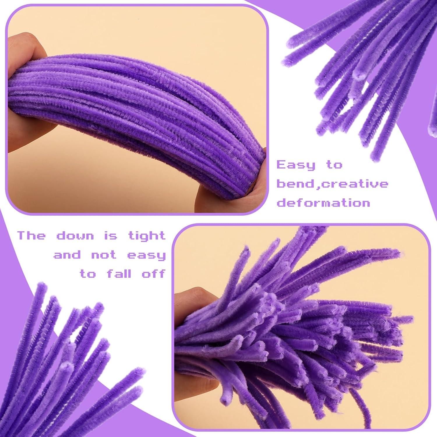 Limpiapipas Chenille Giwrmu 100 Piezas Púrpura para Manualidades