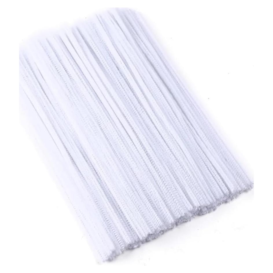 Limpiapipas Chenille Blancos 100 Piezas 30 cm para Manualidades