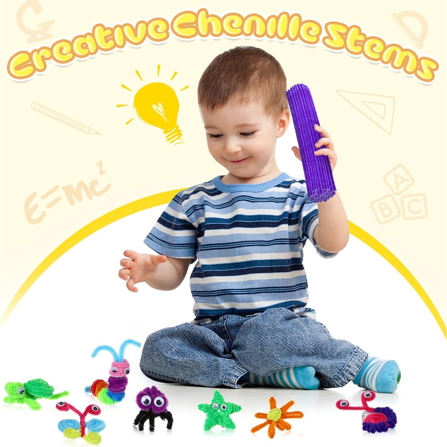 Kit de Manualidades Leitee 2500 Piezas Limpiapipas y Ojos Móviles