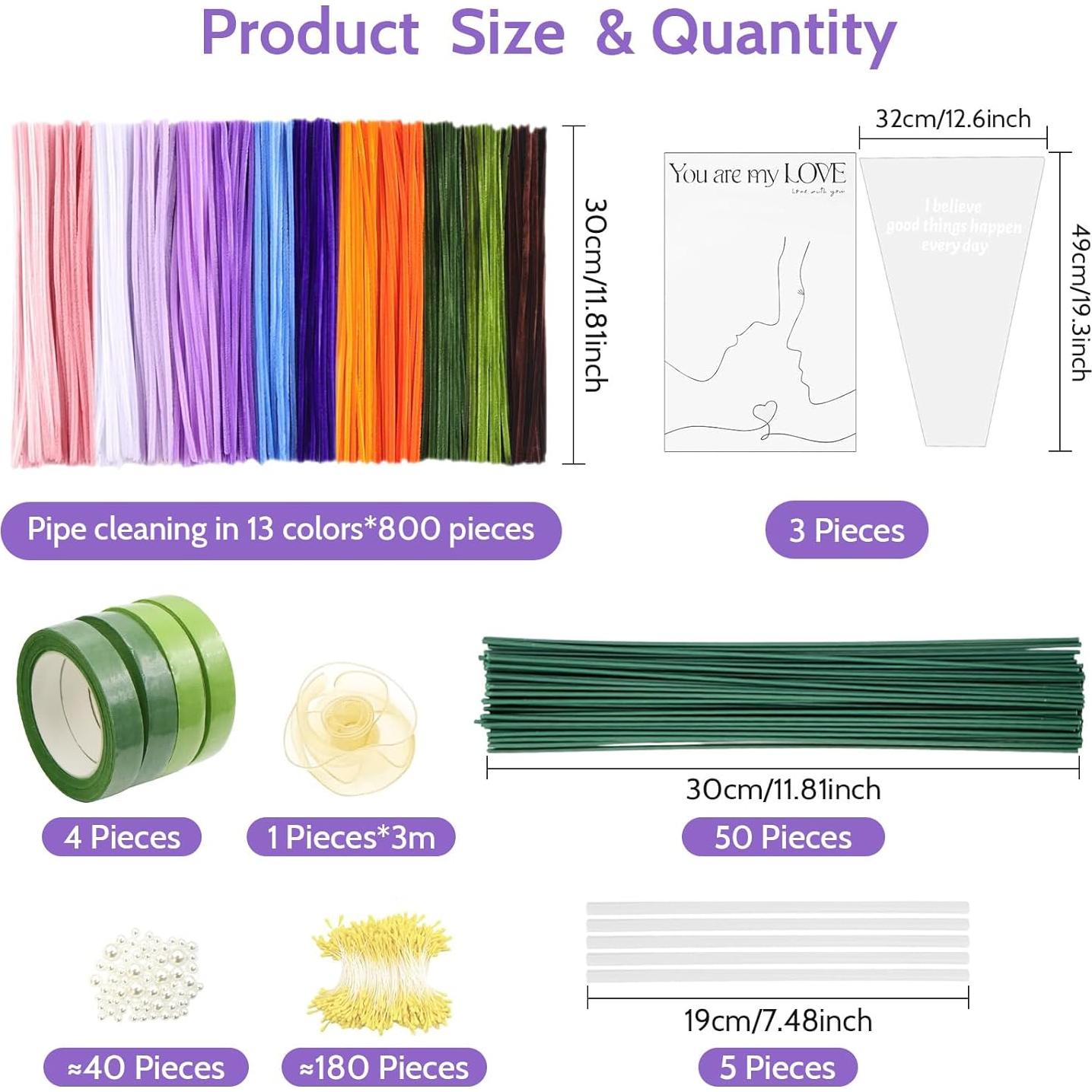 Kit de 800 Limpiadores de Tubos Chenille Beanicus - 13 Colores