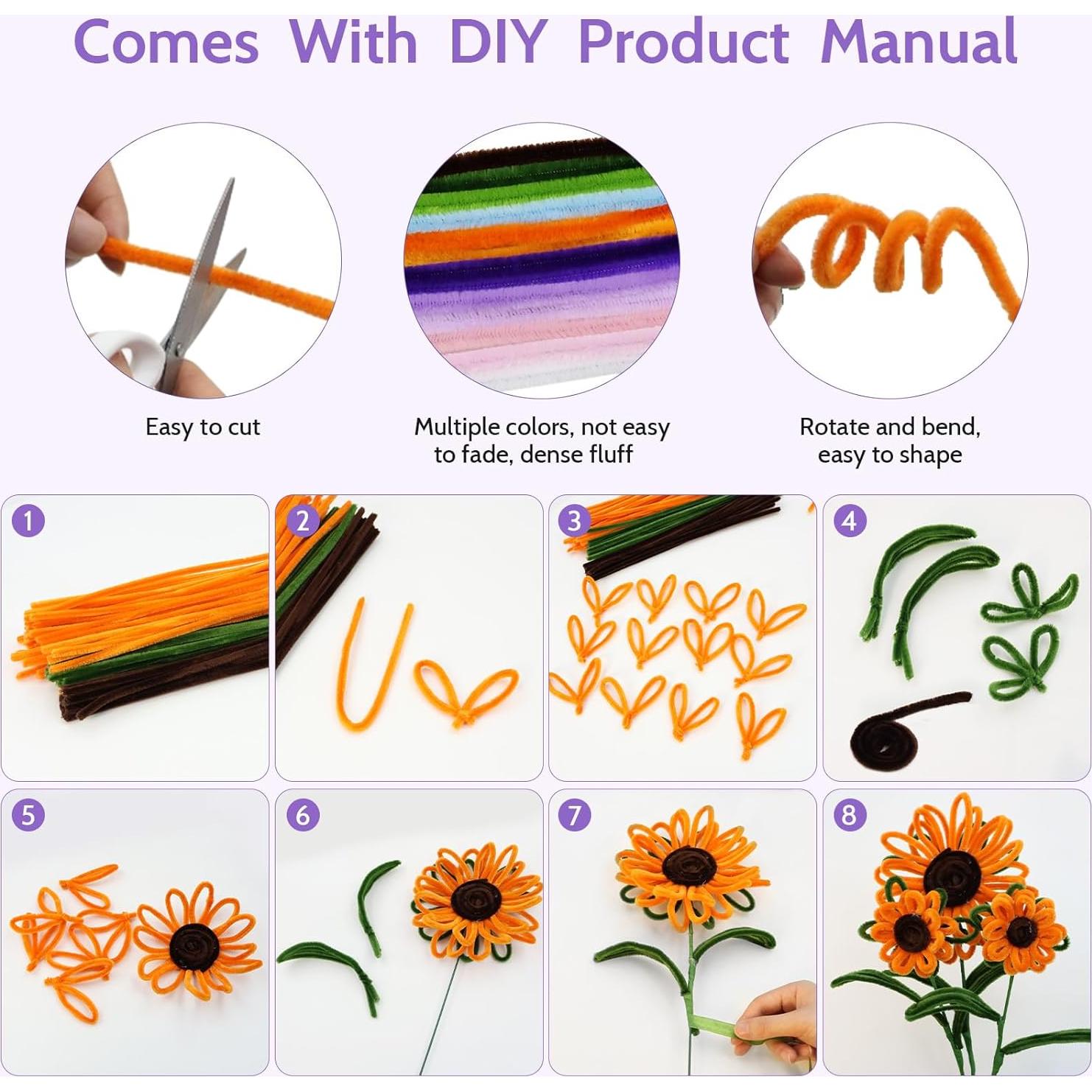 Kit de 800 Limpiadores de Tubos Chenille Beanicus - 13 Colores