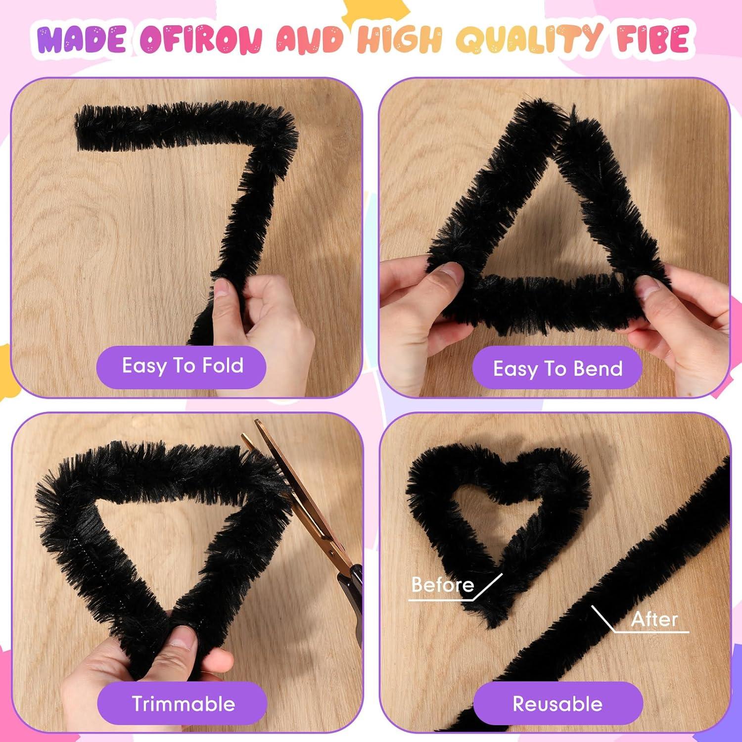 Limpiapipas Jumbo Hotop 60 Piezas 30mm Negros Manualidades