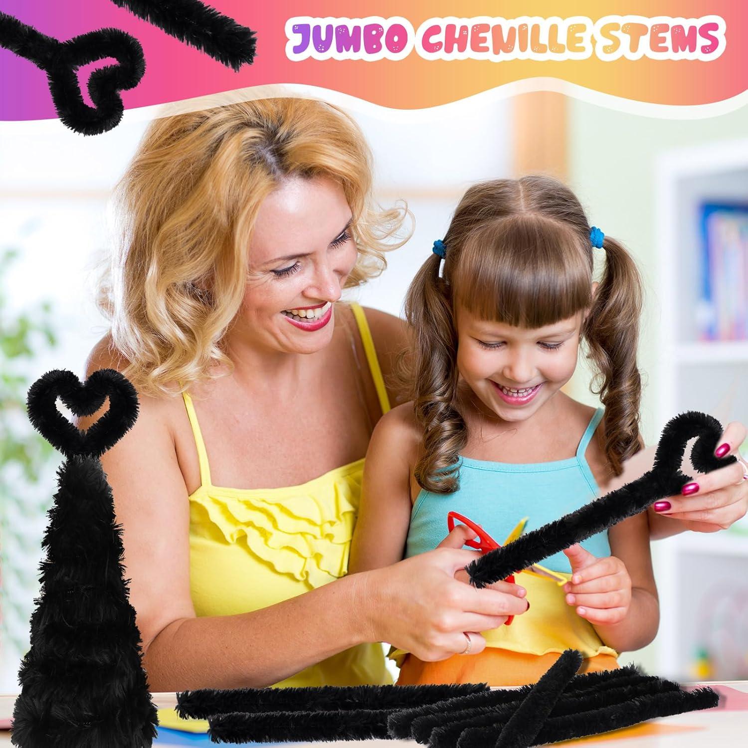 Limpiapipas Jumbo Hotop 60 Piezas 30mm Negros Manualidades