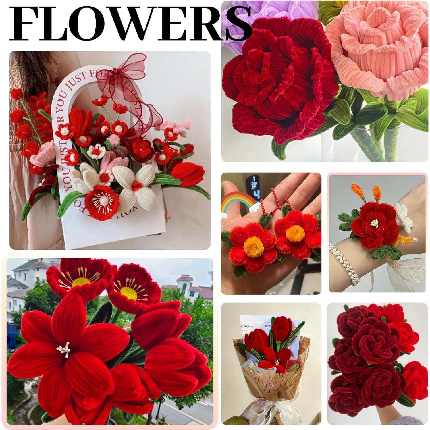 Kit de Limpiapipas TOAOB 200pcs para Manualidades DIY Flores