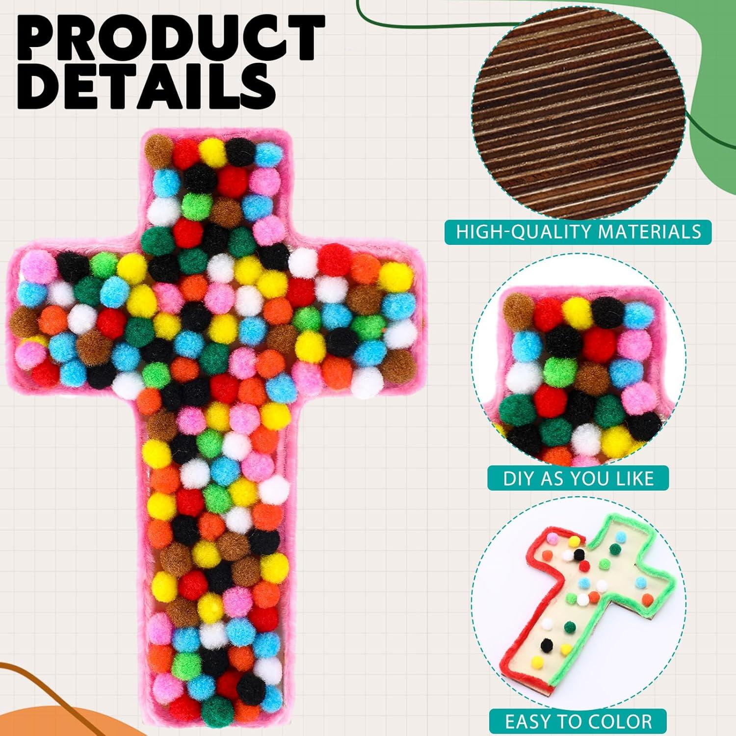 Kit de Artesanías de Cruz de Madera Blueweenly - 48 Piezas