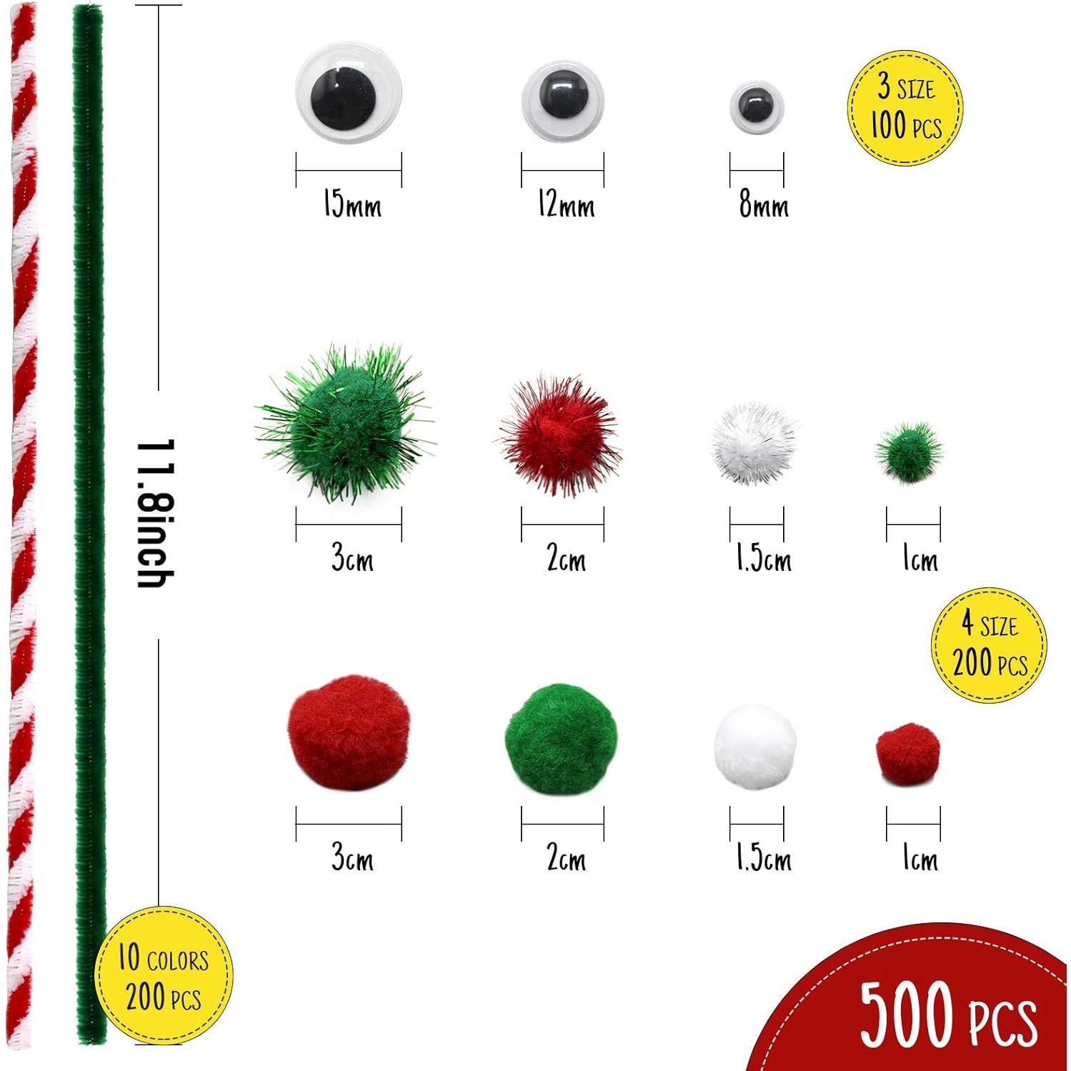 Set de Manualidades Navidad CH HAICHENG 500 Piezas Limpiapipas