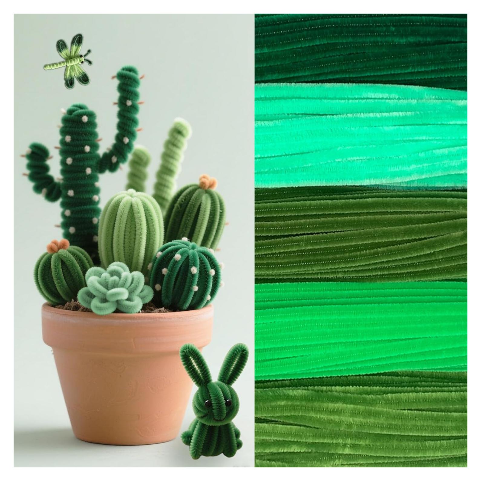 500 Limpiadores de Tubos Chenille Wiwbbitl 6mm x 30cm Verde