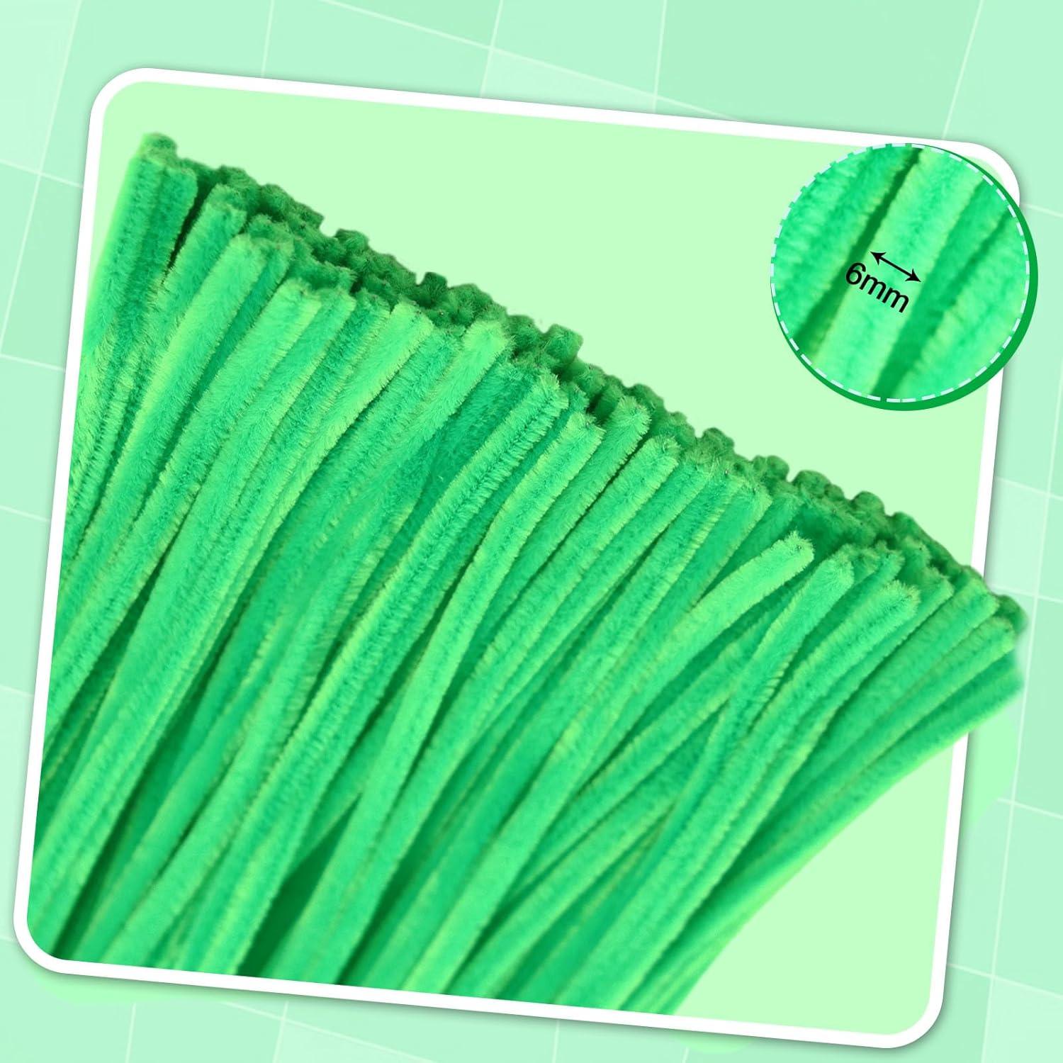 500 Limpiadores de Tubos Chenille Wiwbbitl 6mm x 30cm Verde