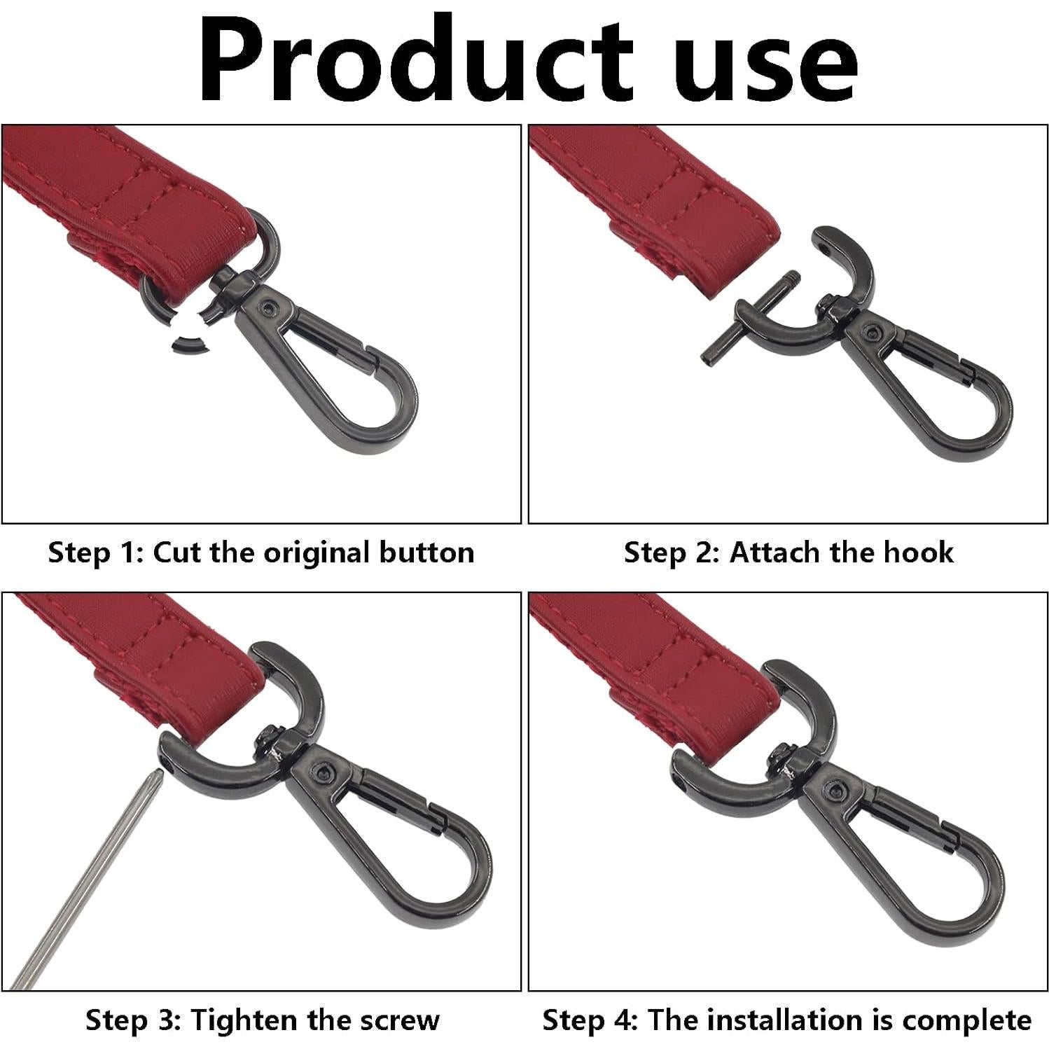 4 Ganchos de Cierre Giratorios SAFYY 3.8 cm Gunmetal