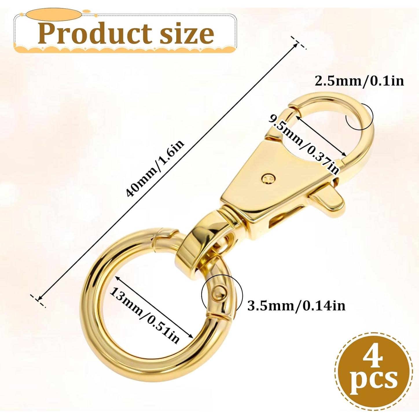 Clip de Llavero Dorado FdcLixuvol - 4 Piezas de Metal