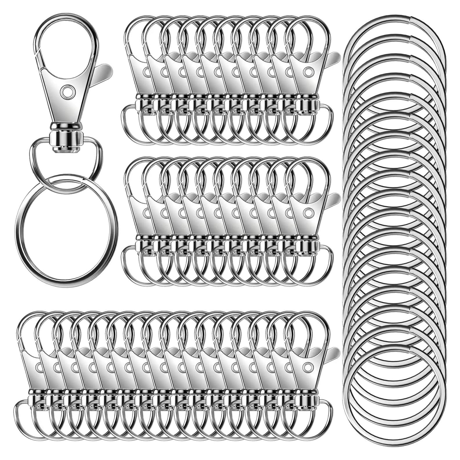 50 Ganchos Giratorios Sugiury para Llaveros Plata 32mm