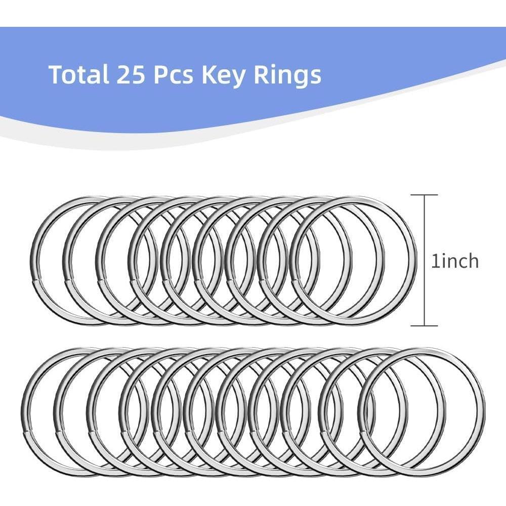 50 Ganchos Giratorios Sugiury para Llaveros Plata 32mm