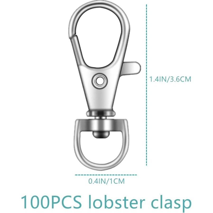 100 Ganchos de Clip Cierre Giratorio IPXEAD Plata 3.56 cm