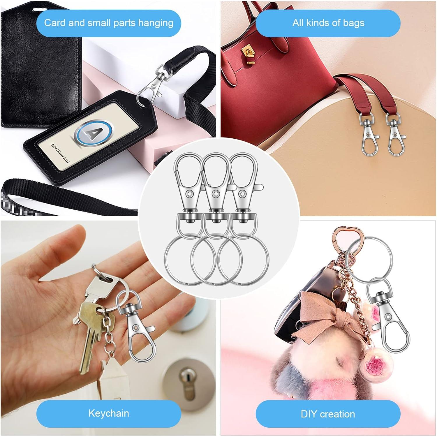 100 Ganchos de Clip Cierre Giratorio IPXEAD Plata 3.56 cm