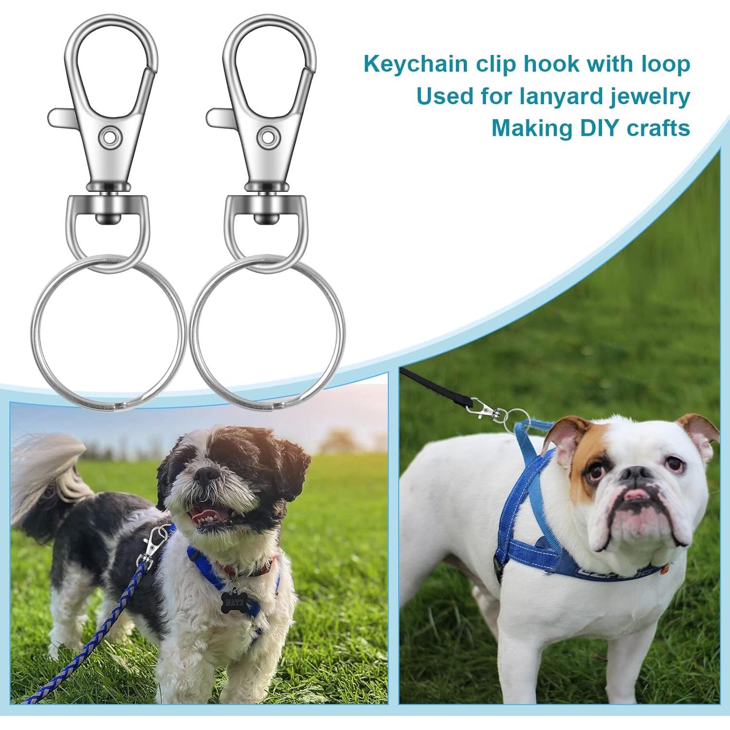 100 Ganchos de Clip Cierre Giratorio IPXEAD Plata 3.56 cm