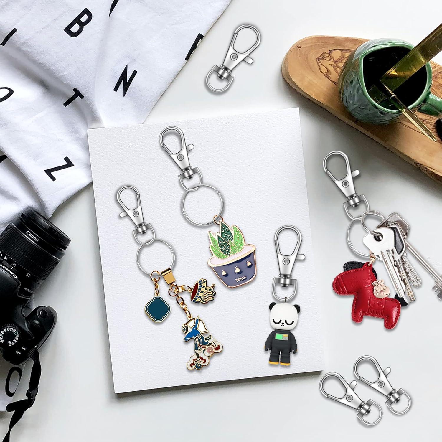 100 Ganchos de Clip Cierre Giratorio IPXEAD Plata 3.56 cm