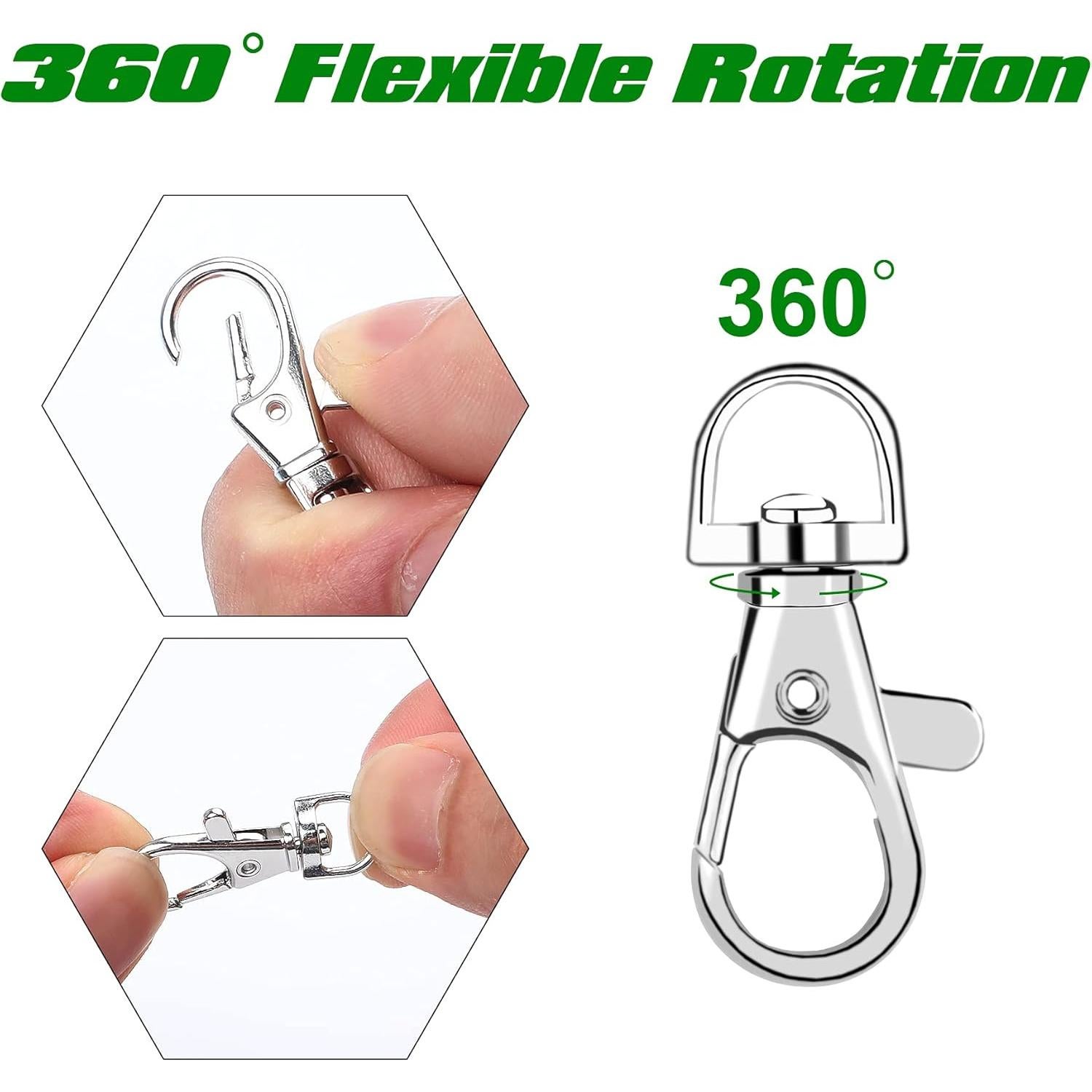 SANNIX 60 Piezas Ganchos de Llaveros y Anillas Clave Plata