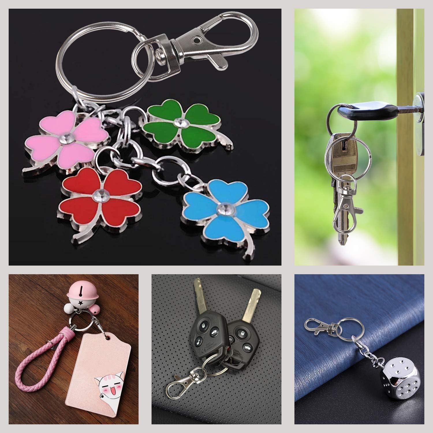 SANNIX 60 Piezas Ganchos de Llaveros y Anillas Clave Plata