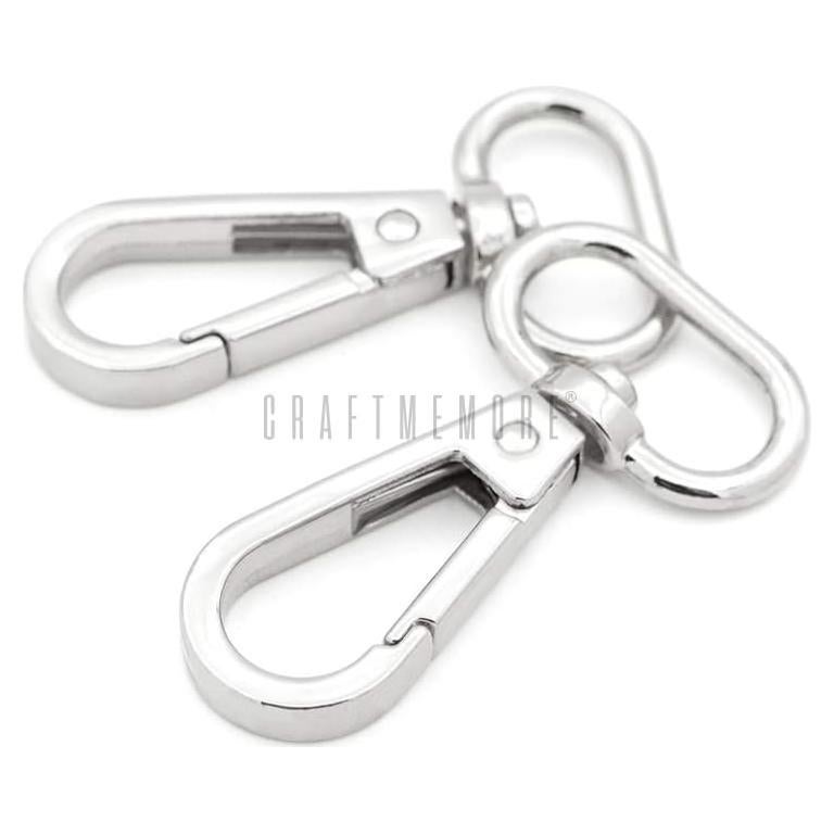 Gancho de Resorte Giratorio CRAFTMEMORE 1.9 cm Plata - Paquete 10