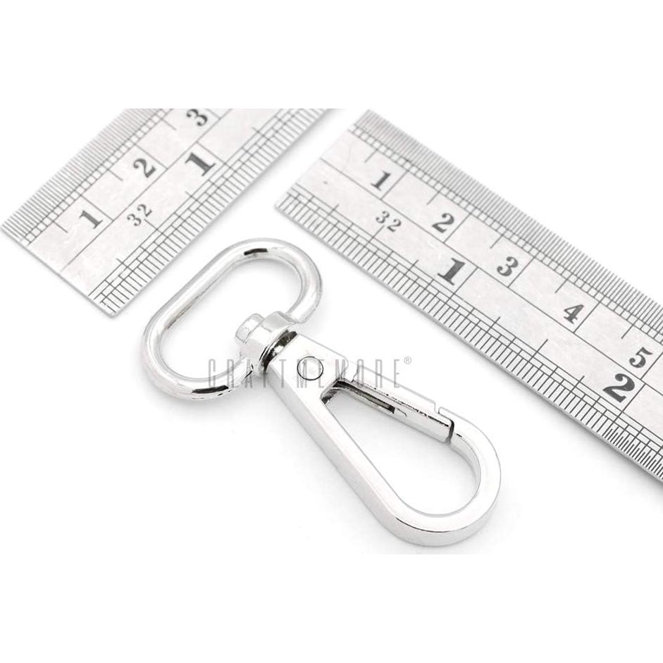 Gancho de Resorte Giratorio CRAFTMEMORE 1.9 cm Plata - Paquete 10