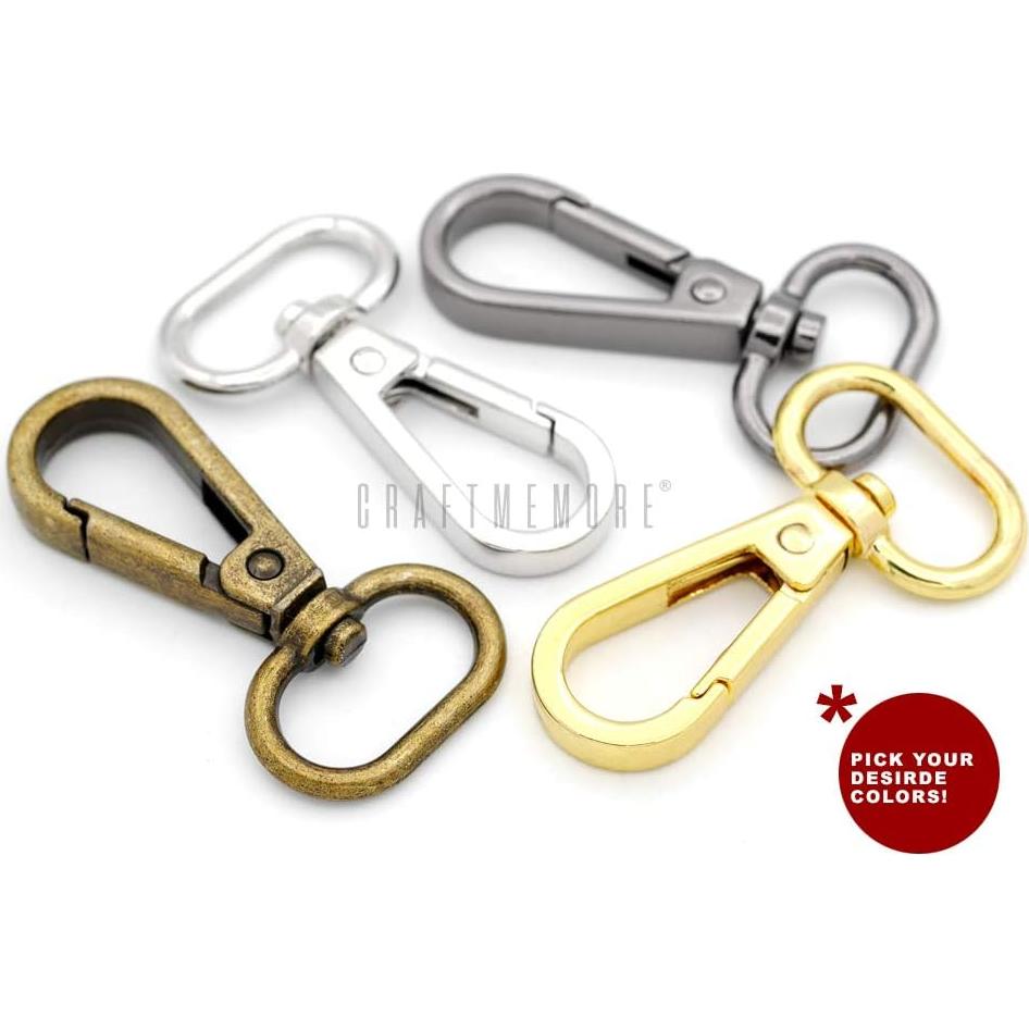 Gancho de Resorte Giratorio CRAFTMEMORE 1.9 cm Plata - Paquete 10