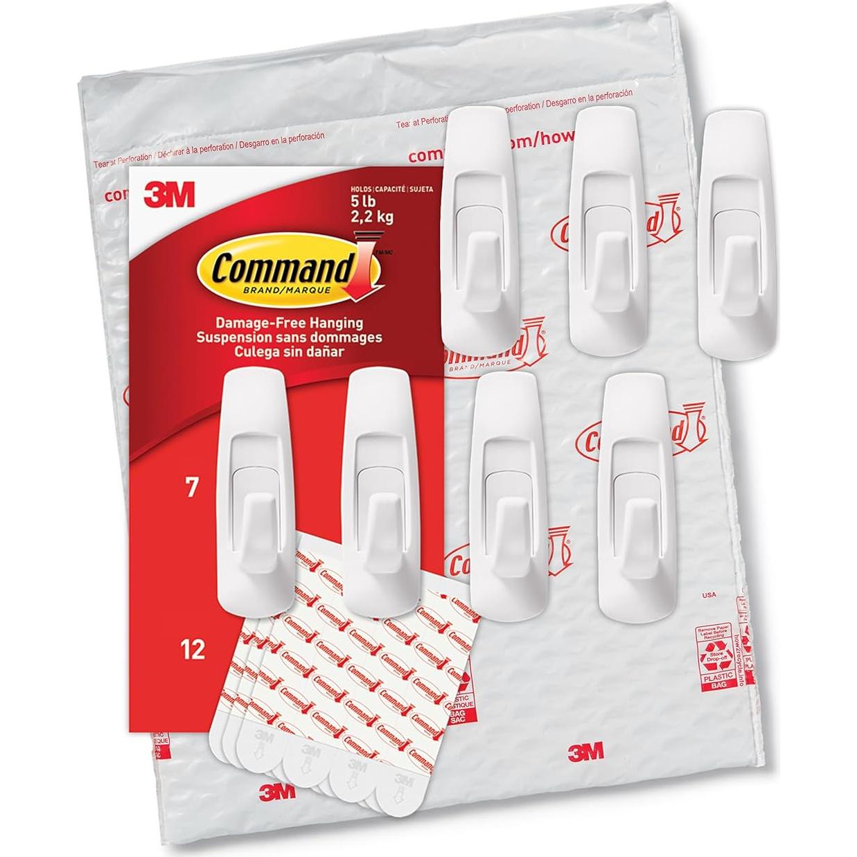 Ganchos Utilitarios Grandes Command 7 Piezas 2.27 kg