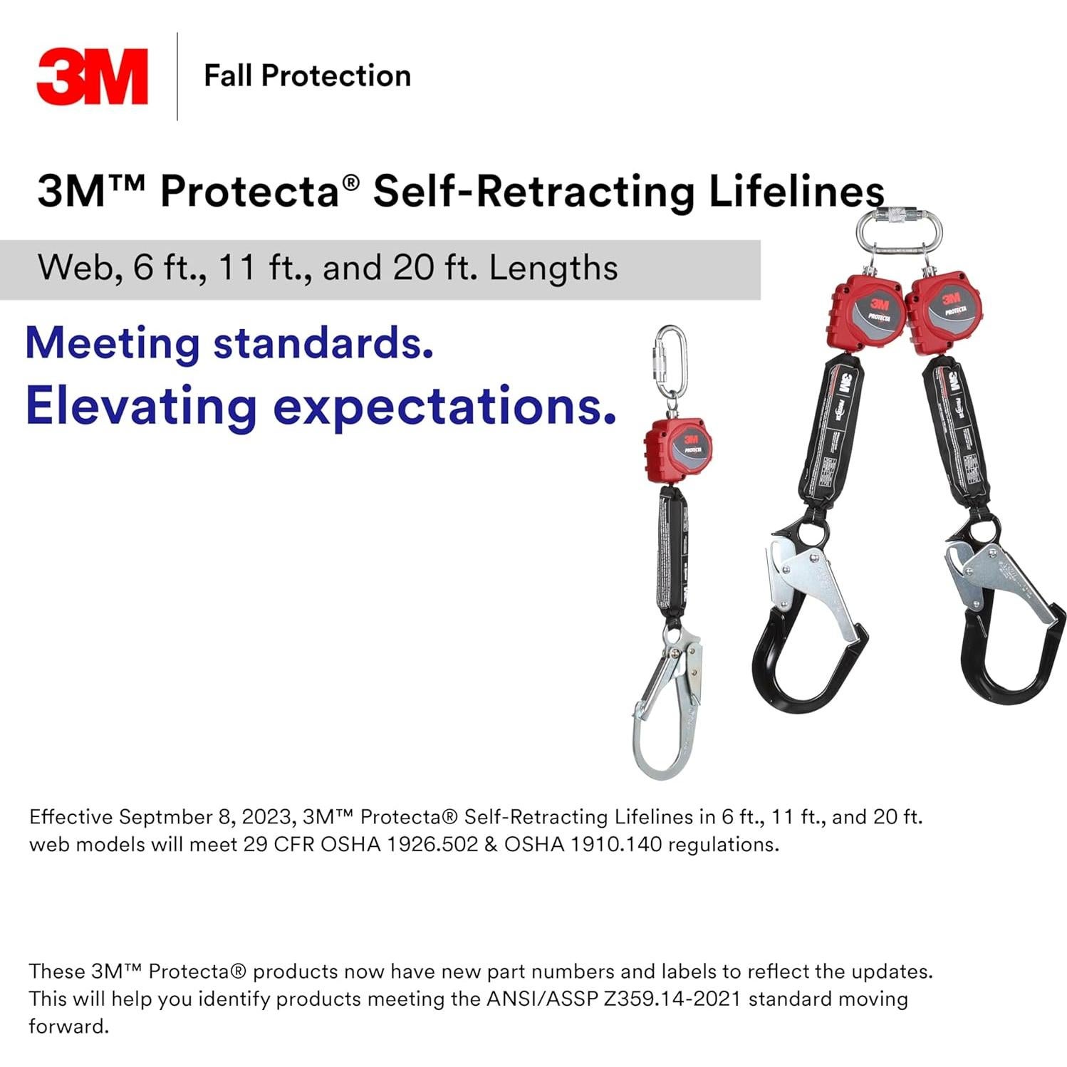 Línea de Vida Retráctil 3M Protecta 3.4m con Mosquetón