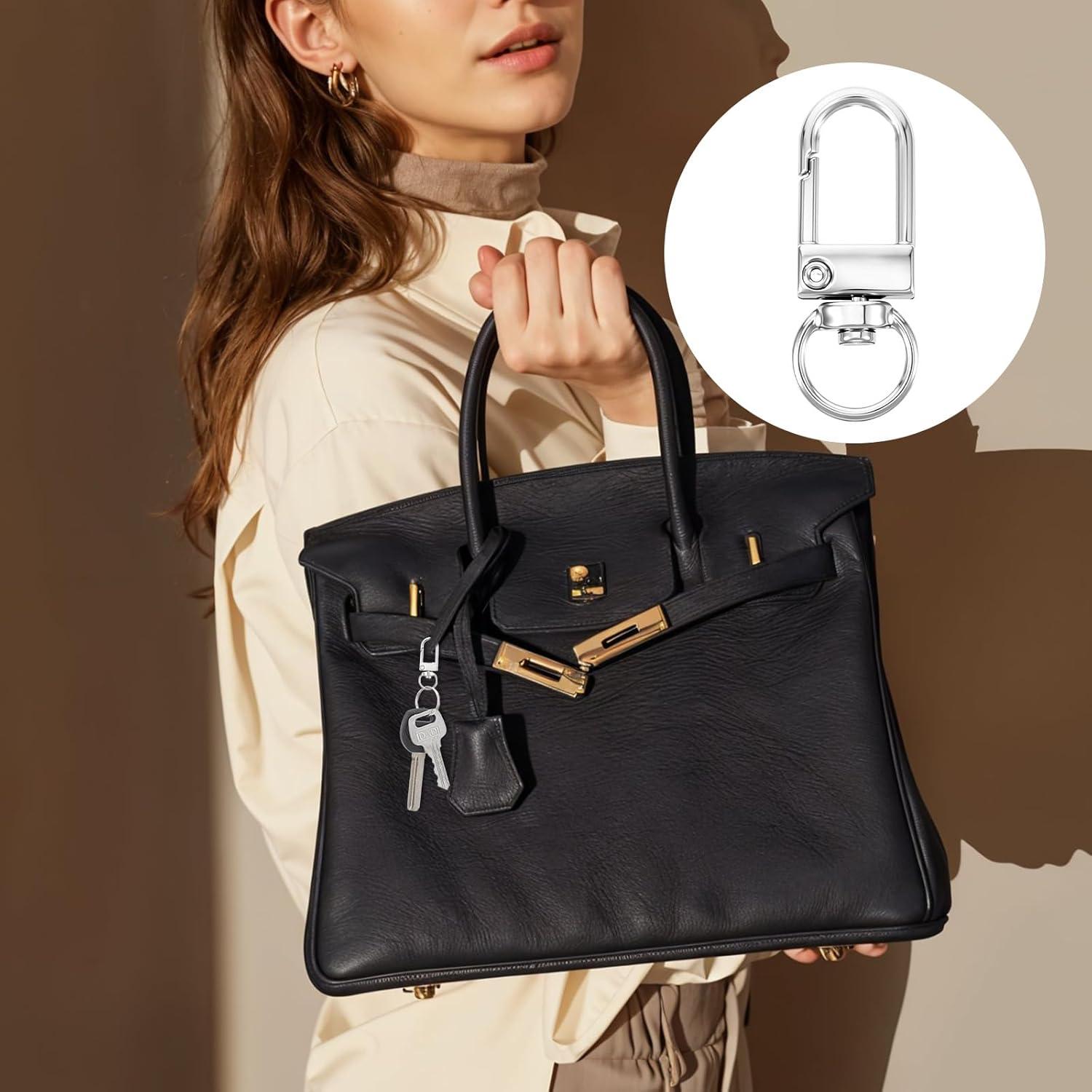 50 Ganchos Giratorios de Garra de Langosta Plata 3.5x1x0.4cm