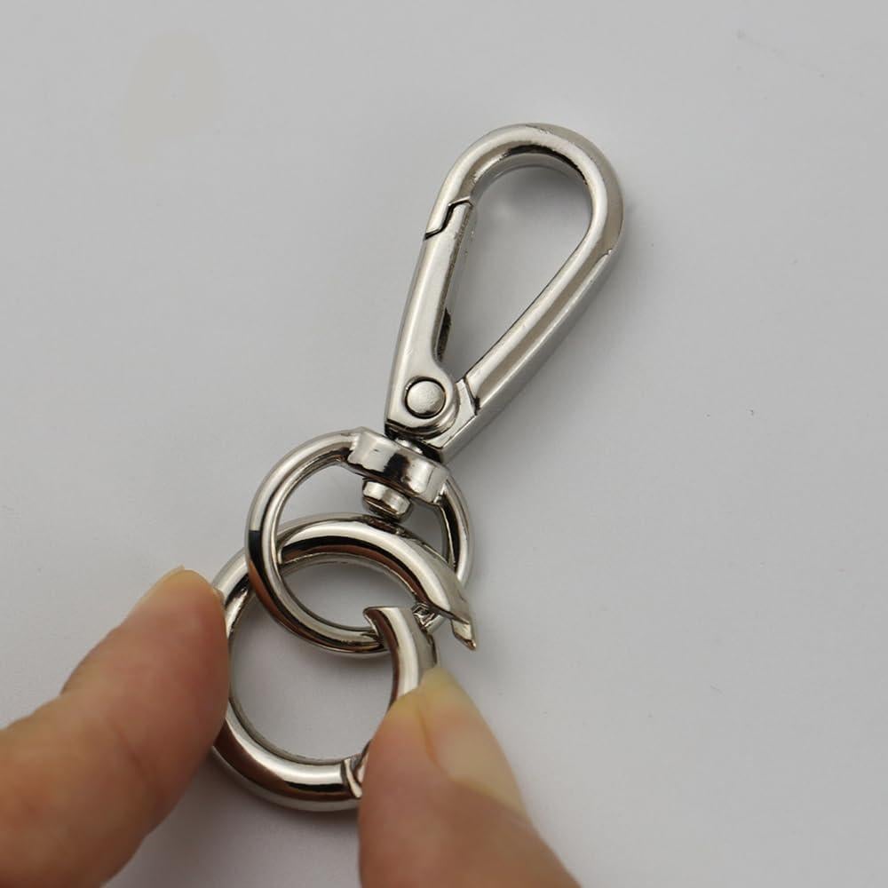 Gancho de Clip de Llave TANJUN Doble Abre Cierra Plata - 2 Piezas