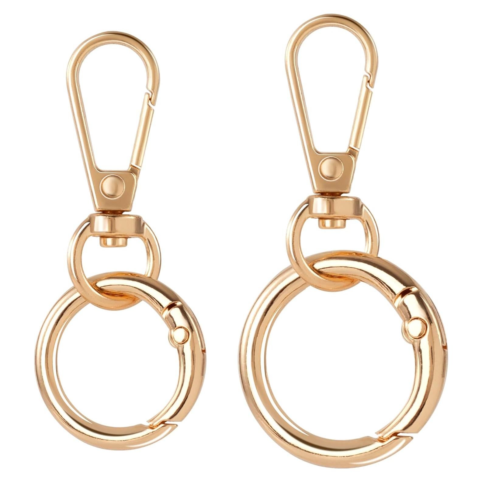 Clips de Gancho Giratorio OIIKI - 2 Tamaños Dorado Metal