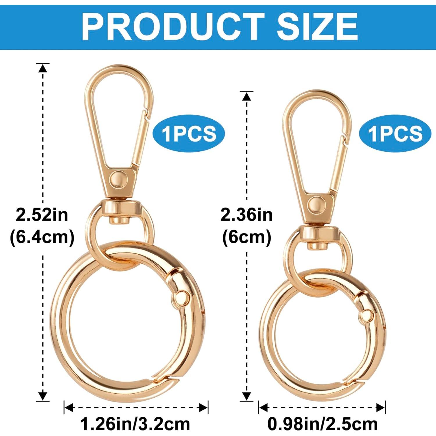 Clips de Gancho Giratorio OIIKI - 2 Tamaños Dorado Metal