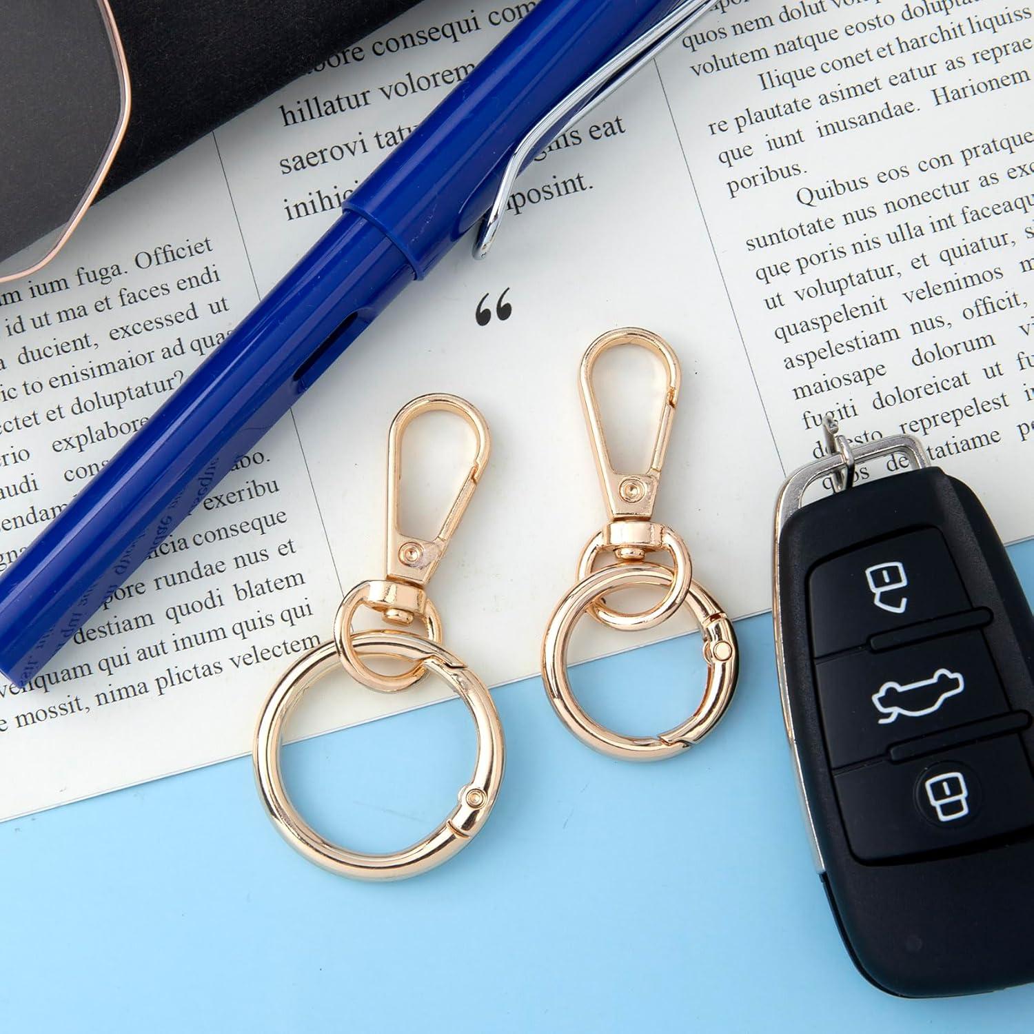 Clips de Gancho Giratorio OIIKI - 2 Tamaños Dorado Metal