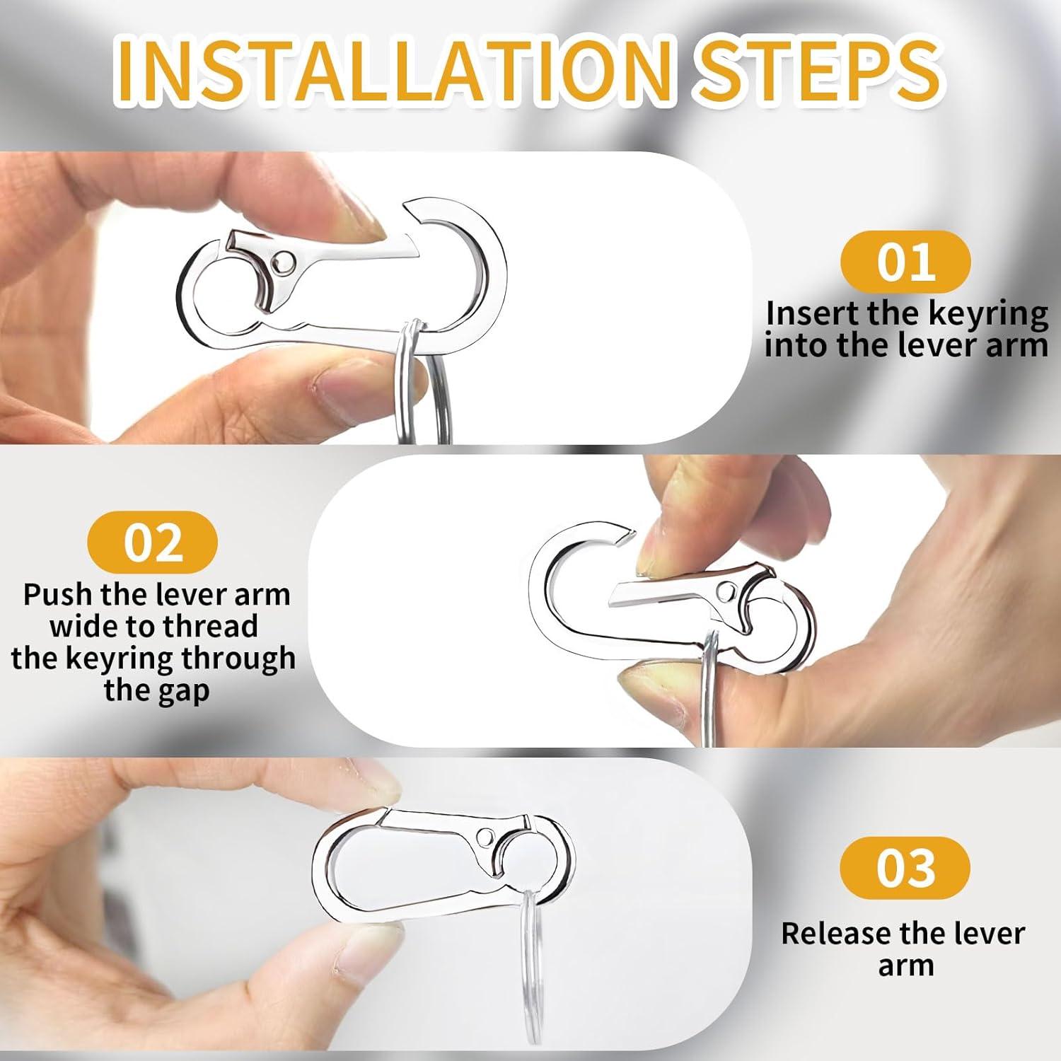 Paquete de 4 llaveros de metal WIVBRNK, organizador de llaves