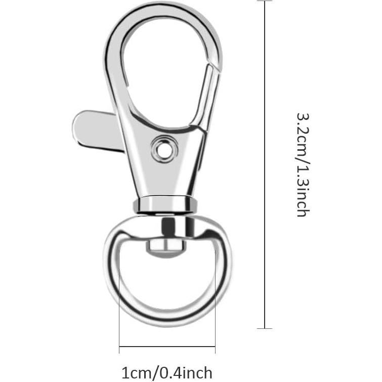 60 Ganchos de Cierre Giratorio AUGSUN para Manualidades Plata