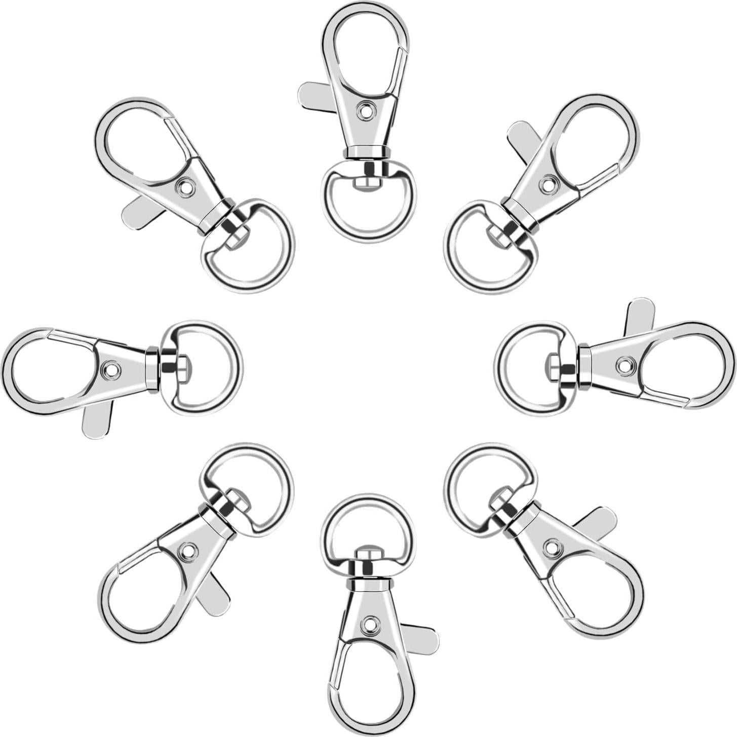 60 Ganchos de Cierre Giratorio AUGSUN para Manualidades Plata