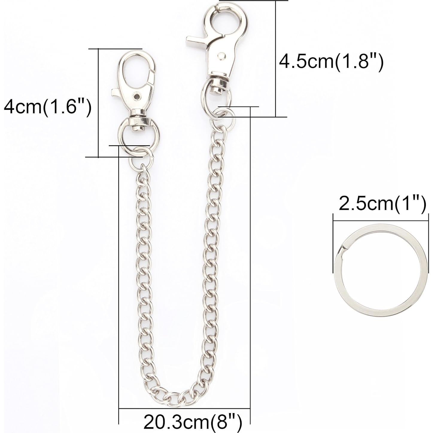 Cadena de Cartera Wisdompro 20 cm con Ganchos y Anillas