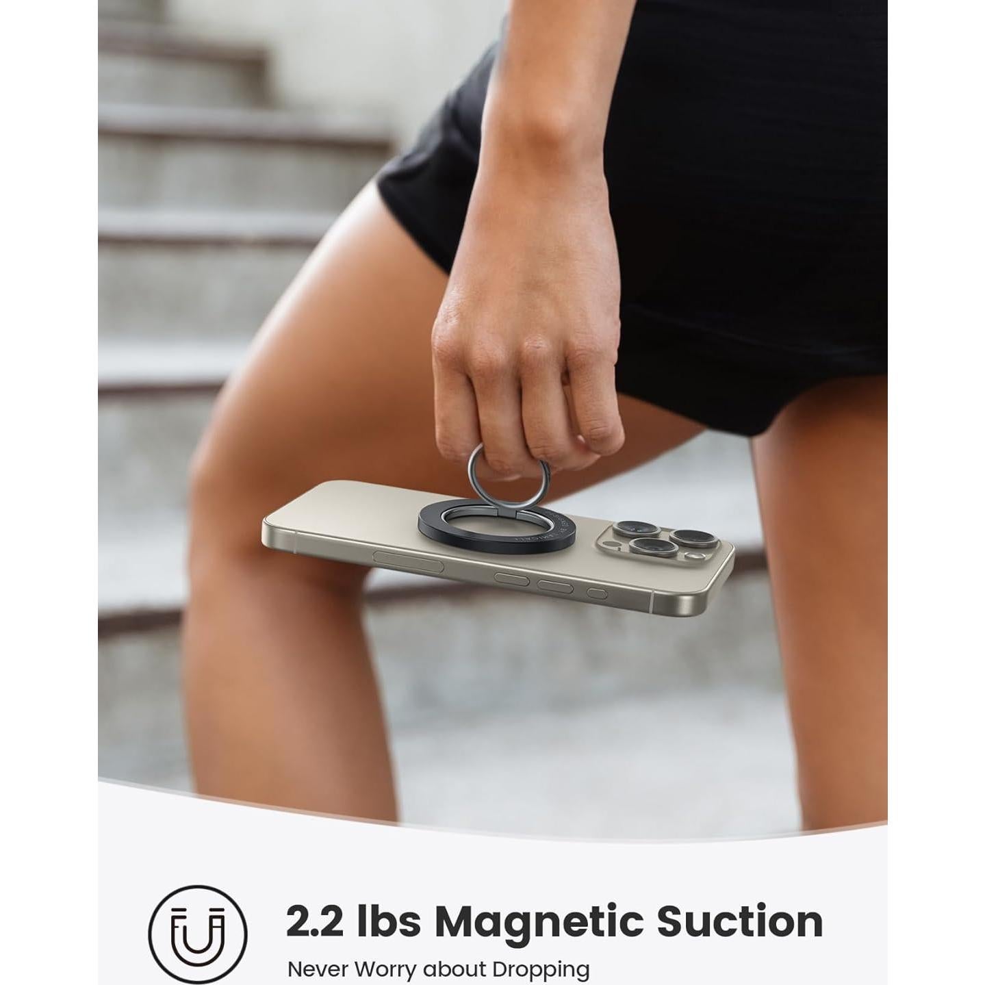 Soporte de Anillo Magnético Lamicall para MagSafe, Negro