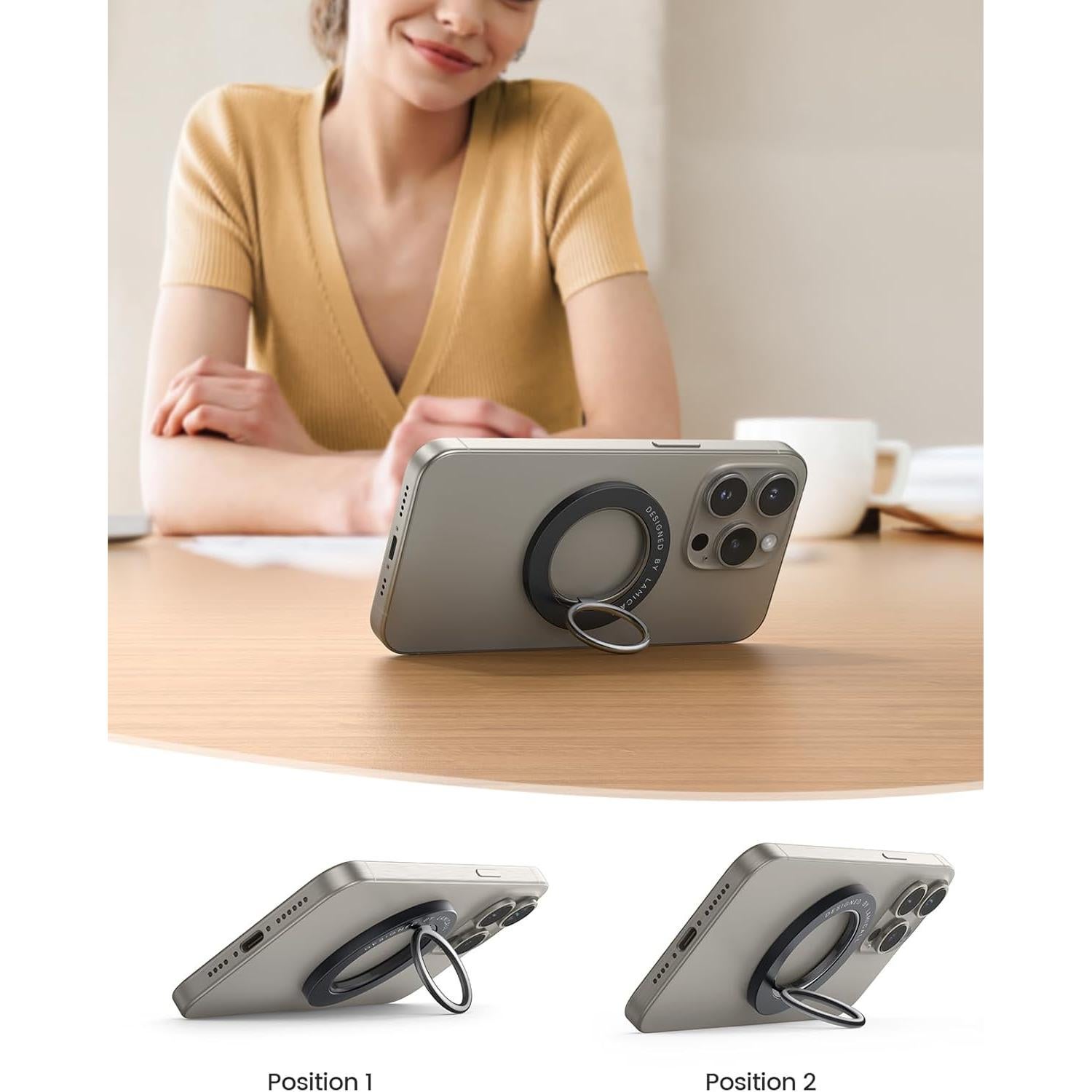 Soporte de Anillo Magnético Lamicall para MagSafe, Negro