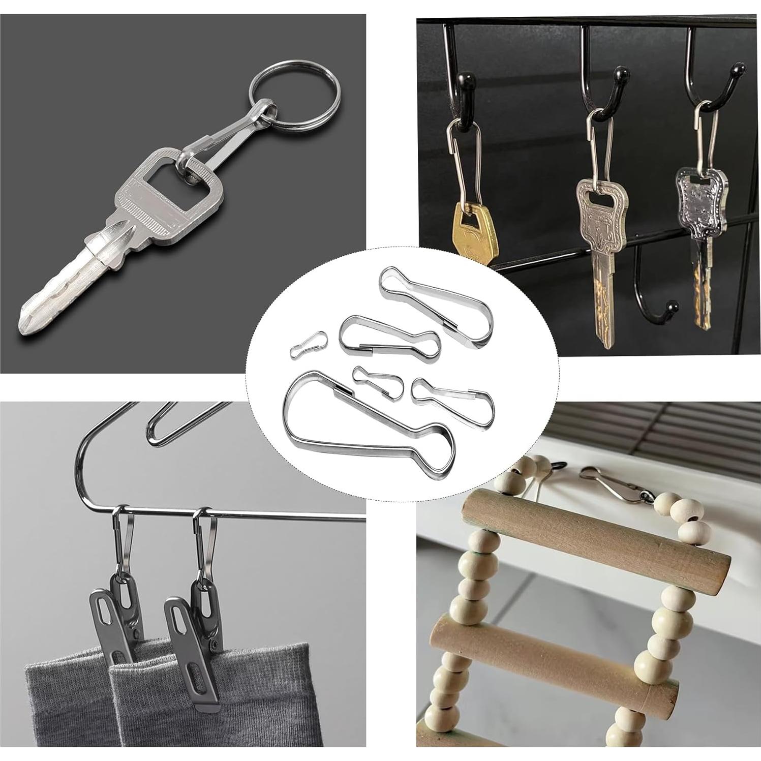 60 Ganchos de Resorte Acero Inoxidable Bytiyar 32mm Clips