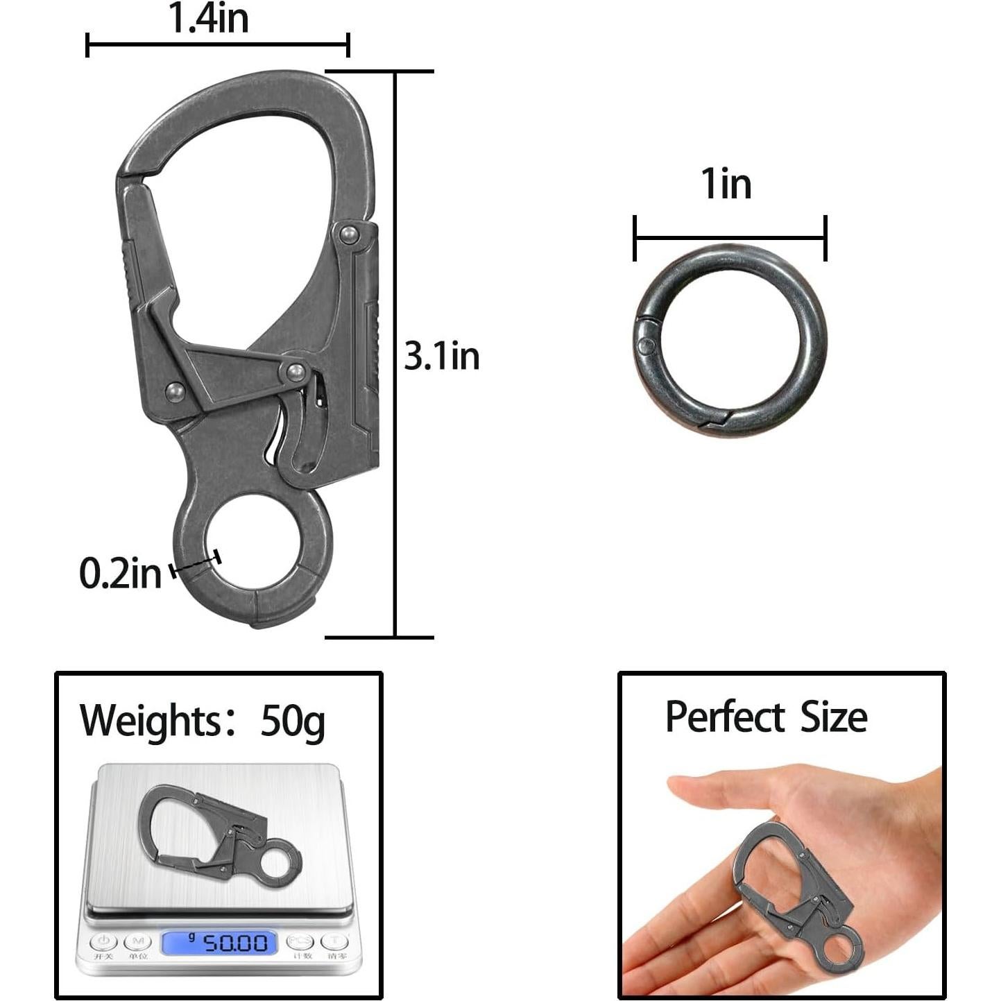 Gancho Carabinero Ahiller JRK, Clip de Llave Zinc 7.87 cm