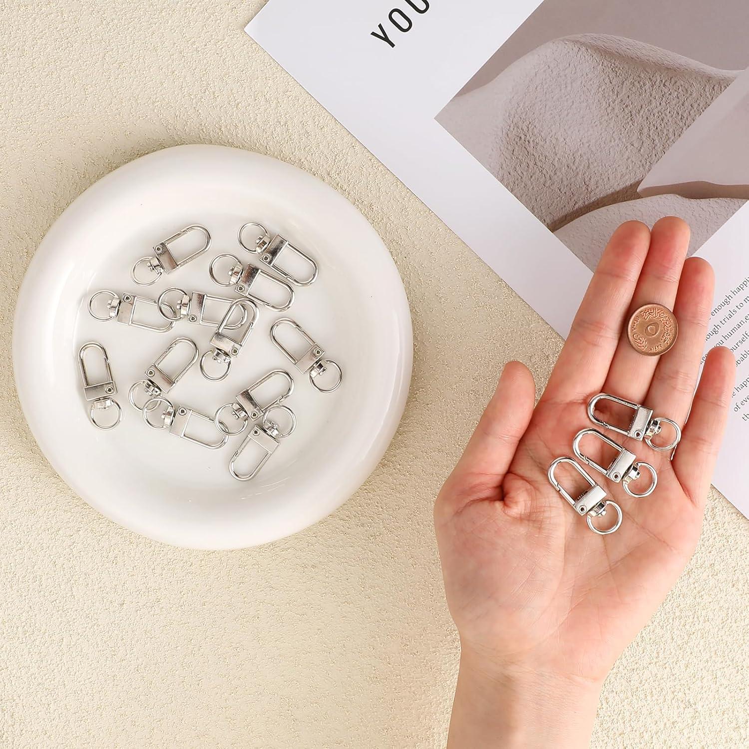 30 Ganchos de Langosta Plateados Salbsever 33mm Acero Inoxidable