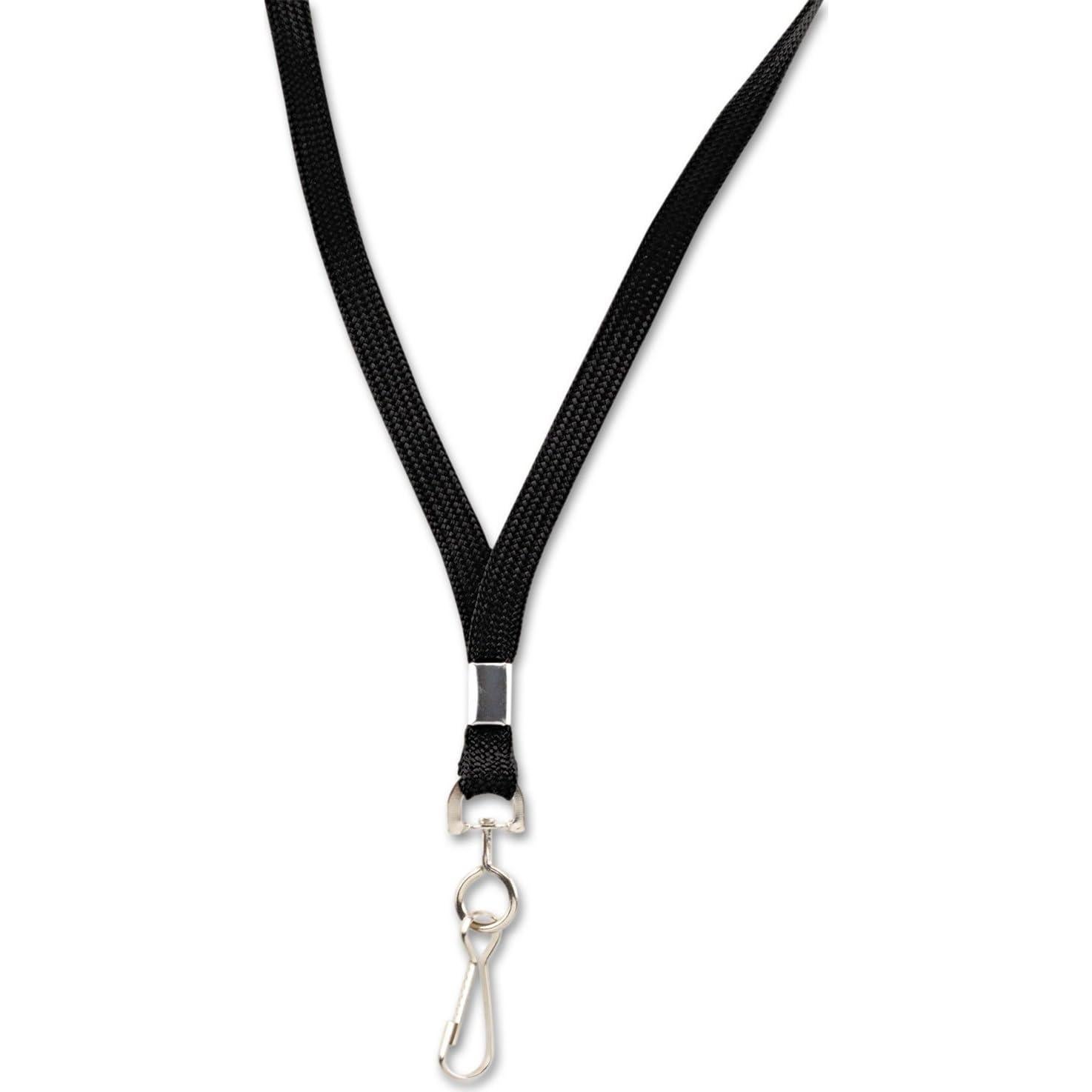Lanyard Advantus J-Hook 91.44 cm Negro - Caja de 24 Unidades